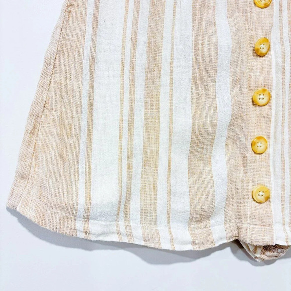 FOREVER21 Beige striped linen  skort - Picture 3 of 8
